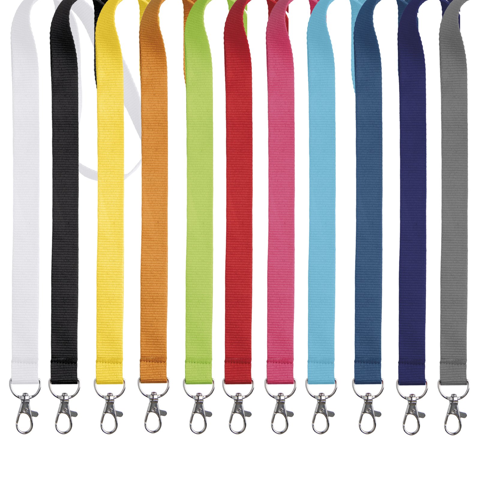 Lanyards personalizados em várias cores para congresso corporativo — produção Turnip Portugal